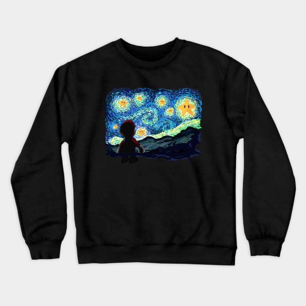 An Original Starry Night Painting Gamer Parody Crewneck Sweatshirt by DesIndie